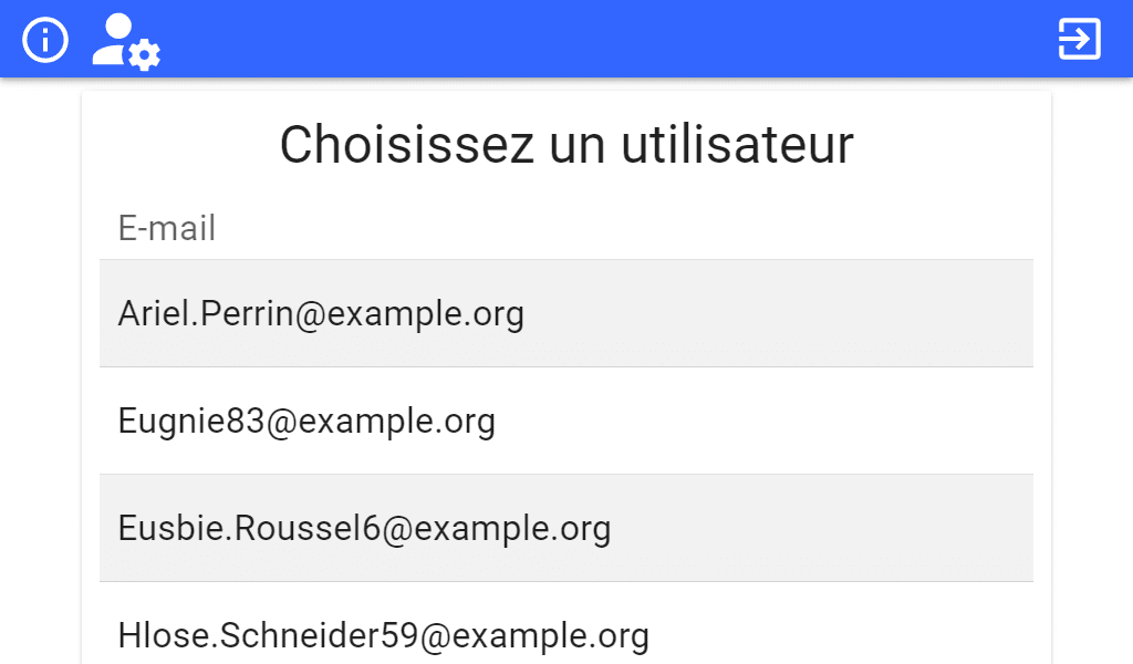 Ecran de configuration Open Bee choix utilisateur